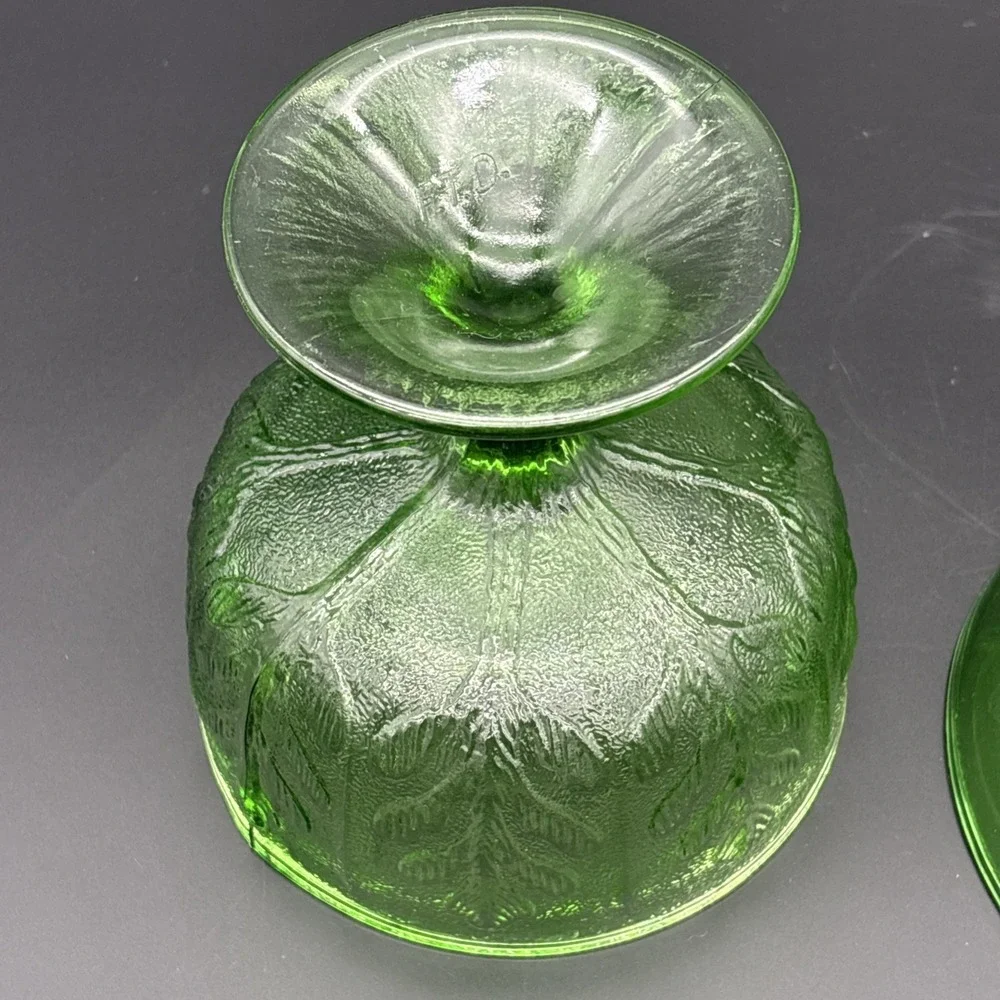 Vintage Mid Century Green Glass Bowl Set - Federal & Anchor Hocking